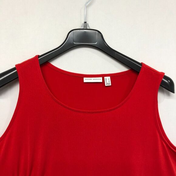 Susan Graver Women Sleeveless Asymmetric Hem Top Shirt Blouse Size Large M186 22 - Picture 8 of 12